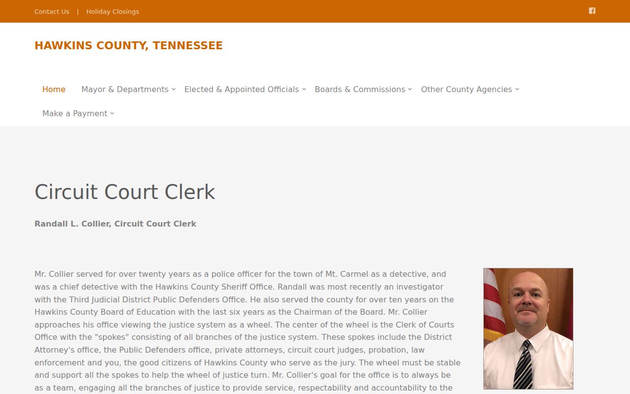 Hawkins County bench warrant records Circuit Court Clerk office